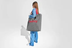 Baggy-Bag Baumwolltasche, grau, 61x55 cm