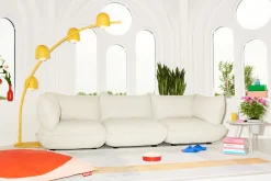 Big Lebow Arc lamp, gelb, 186x234 cm