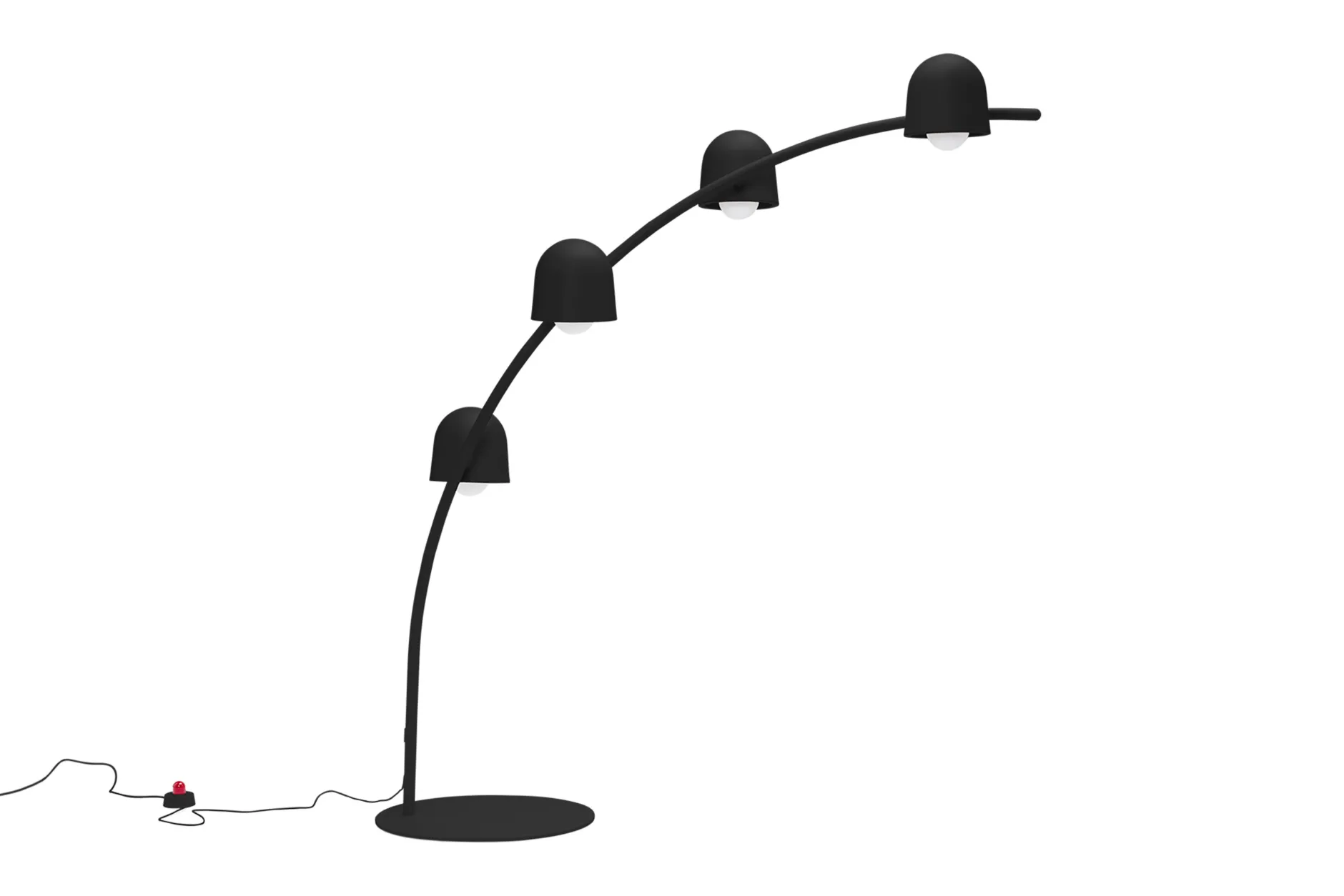 Big Lebow Arc lamp, schwarz, 186x234 cm