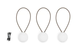 Bolleke Mini set (3 pcs) Kleine wiederaufladbare Lampen, braun, 12x12 cm