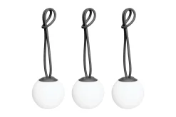 Bolleke Mini set (3 pcs) Kleine wiederaufladbare Lampen, schwarz, 12x12 cm