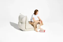 BonBaron Slim Boucle Loungesessel, beige, 102x85x75 cm