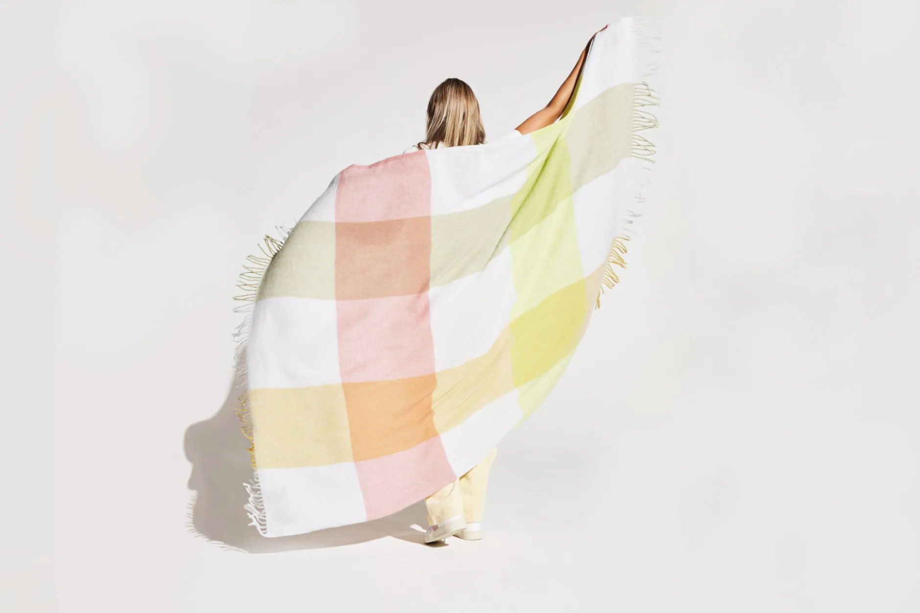 Colour Blend Blanket Wolldecke, gelb, 130x185 cm