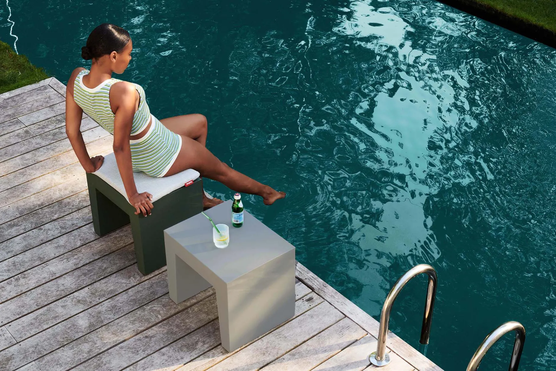 Concrete Seat Outdoor-Hocker, 40x50x43 cm