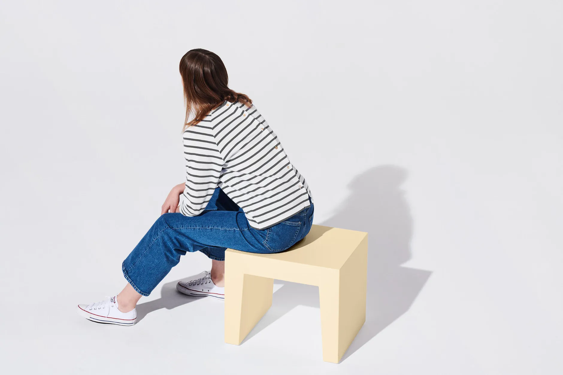 Concrete Seat Outdoor-Hocker, beige, 40x50x43 cm