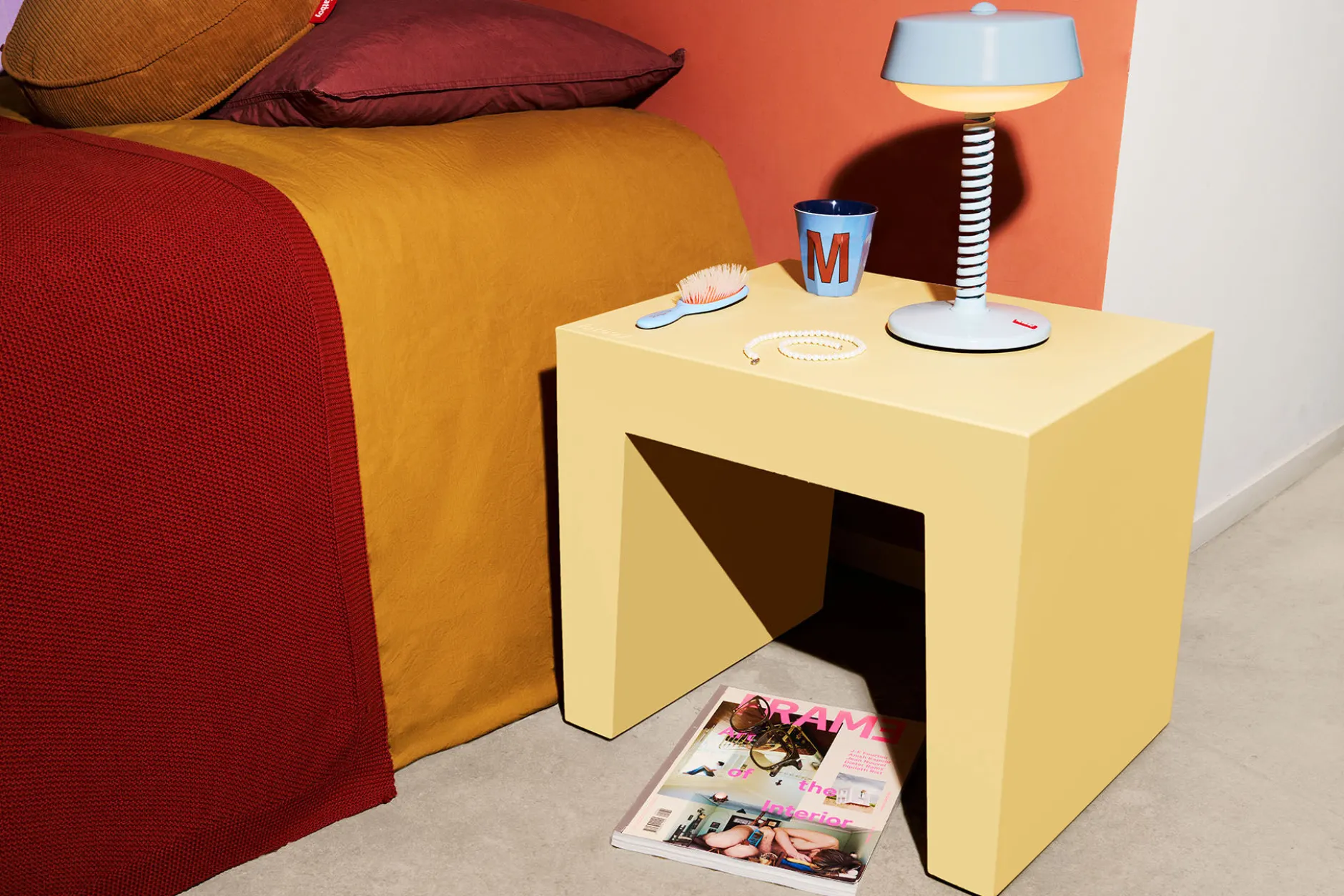Concrete Seat Outdoor-Hocker, rosa, 40x50x43 cm