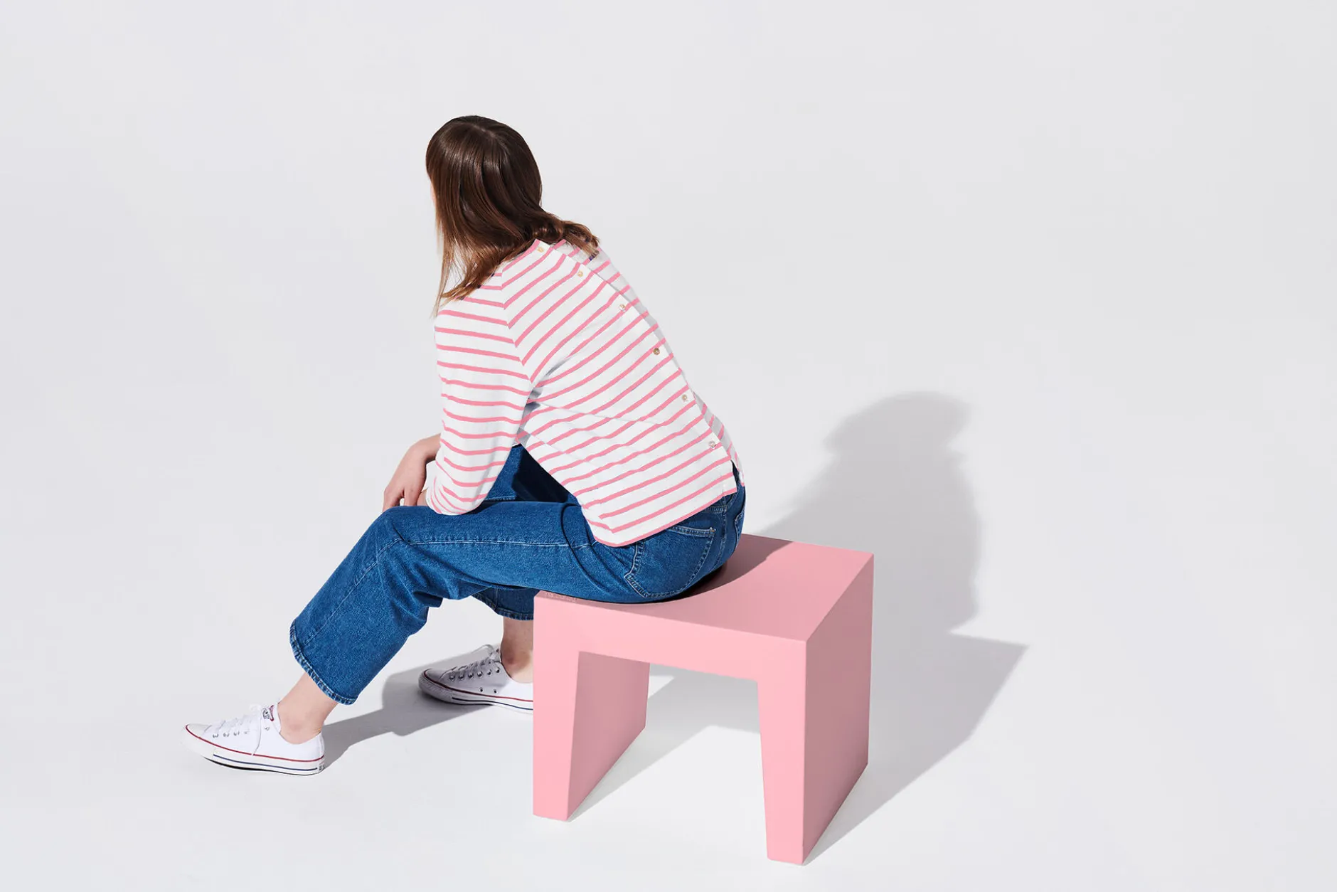 Concrete Seat Outdoor-Hocker, rosa, 40x50x43 cm