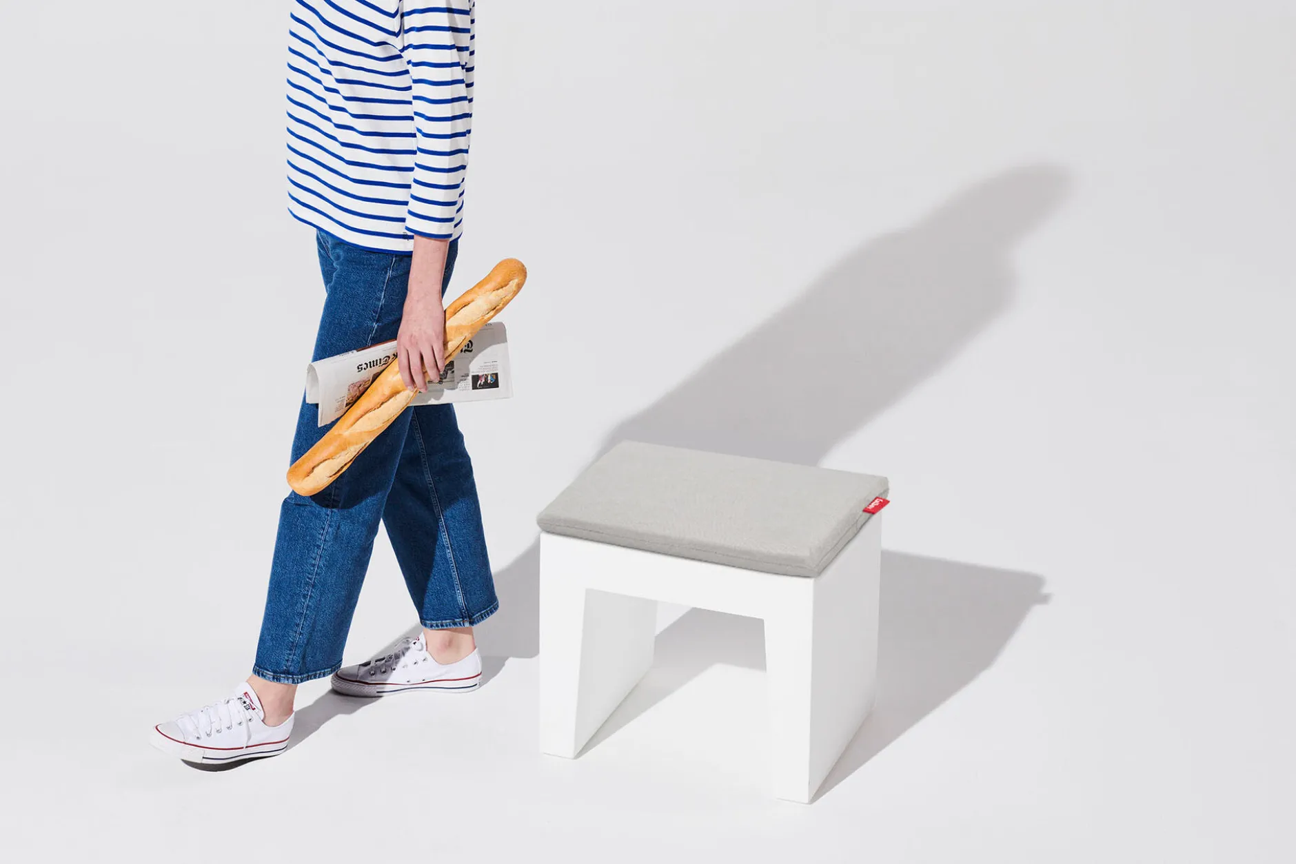 Concrete Seat Pillow Outdoor-Kissen, grau, 49x39x3 cm