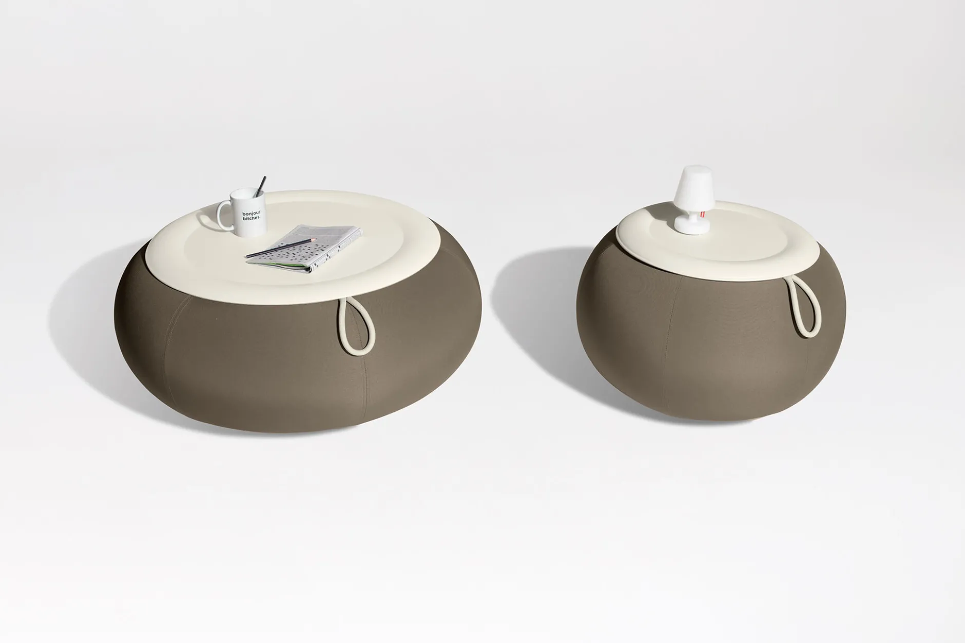 Dumpty Outdoor Outdoor-Beistelltische, grau, 78x78x21 cm