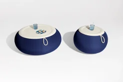 Dumpty Outdoor Outdoor-Beistelltische, blau, 78x78x21 cm