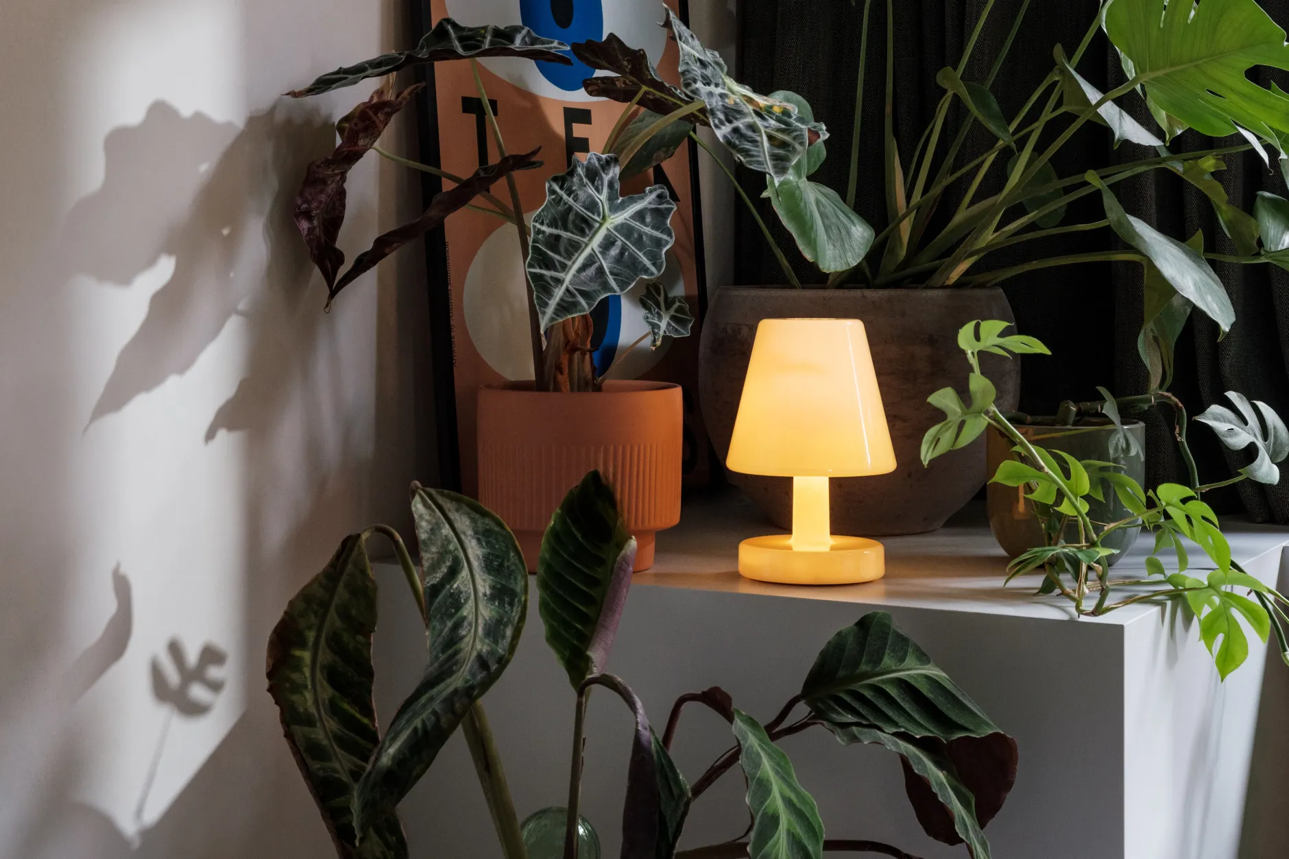 Edison The Ambiance Wiederaufladbare Lampe, gelb, 16.5x16.5x25.3 cm