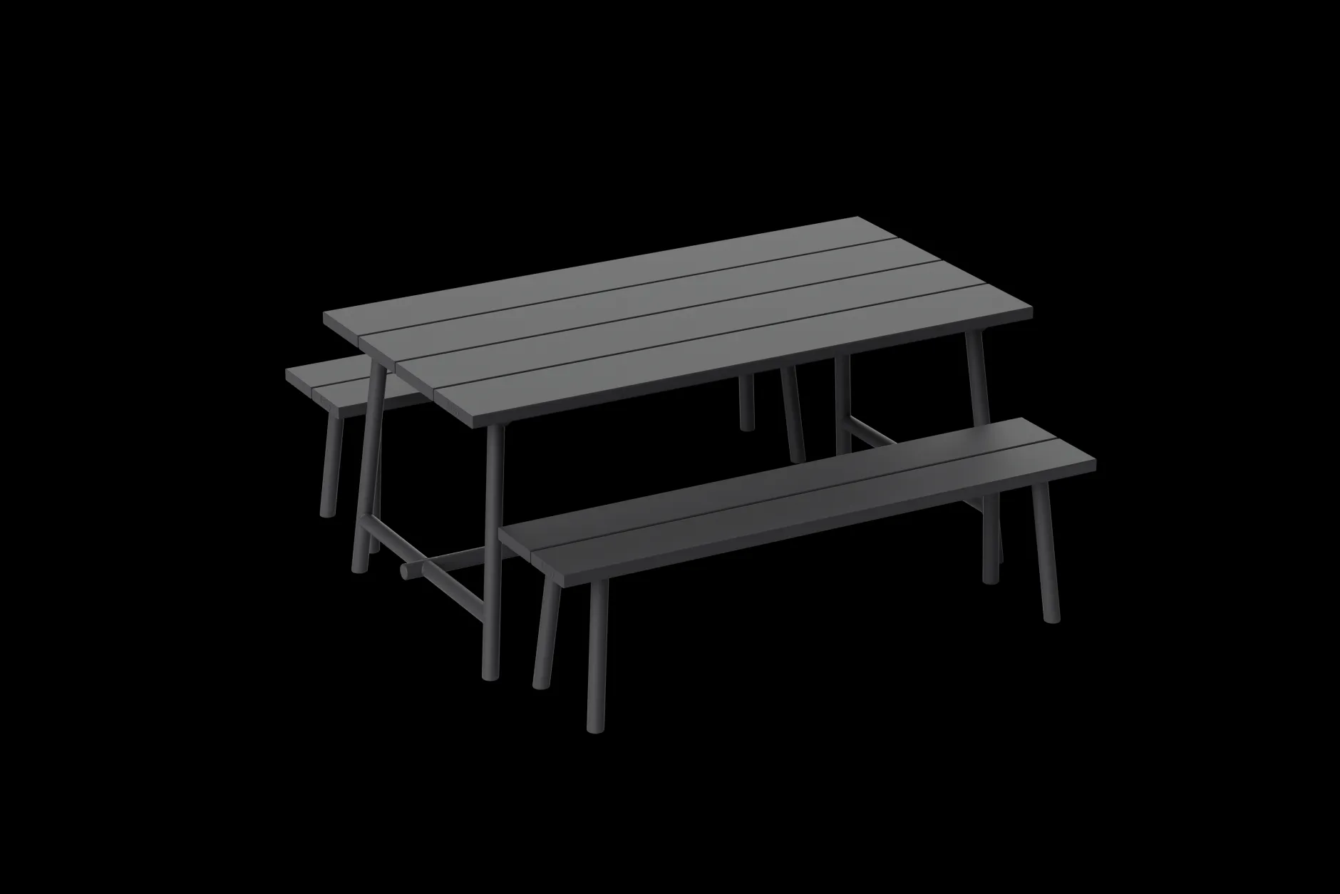 Fred's Bench Gartenbank, schwarz, 160x40x46.5 cm