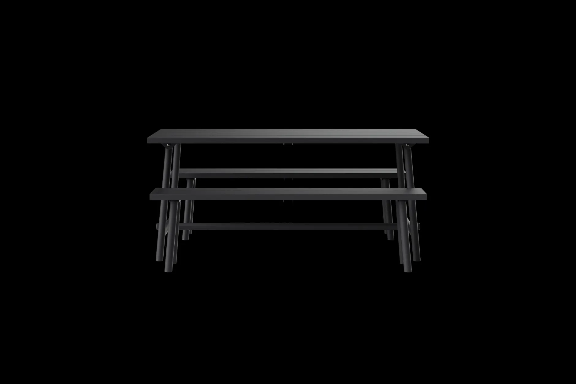 Fred's Bench Gartenbank, schwarz, 160x40x46.5 cm