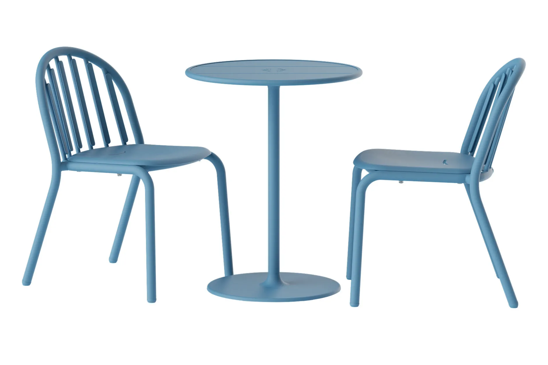 Fred's Bistreau Kleiner runder Gartentisch, blau, 60x60x76 cm