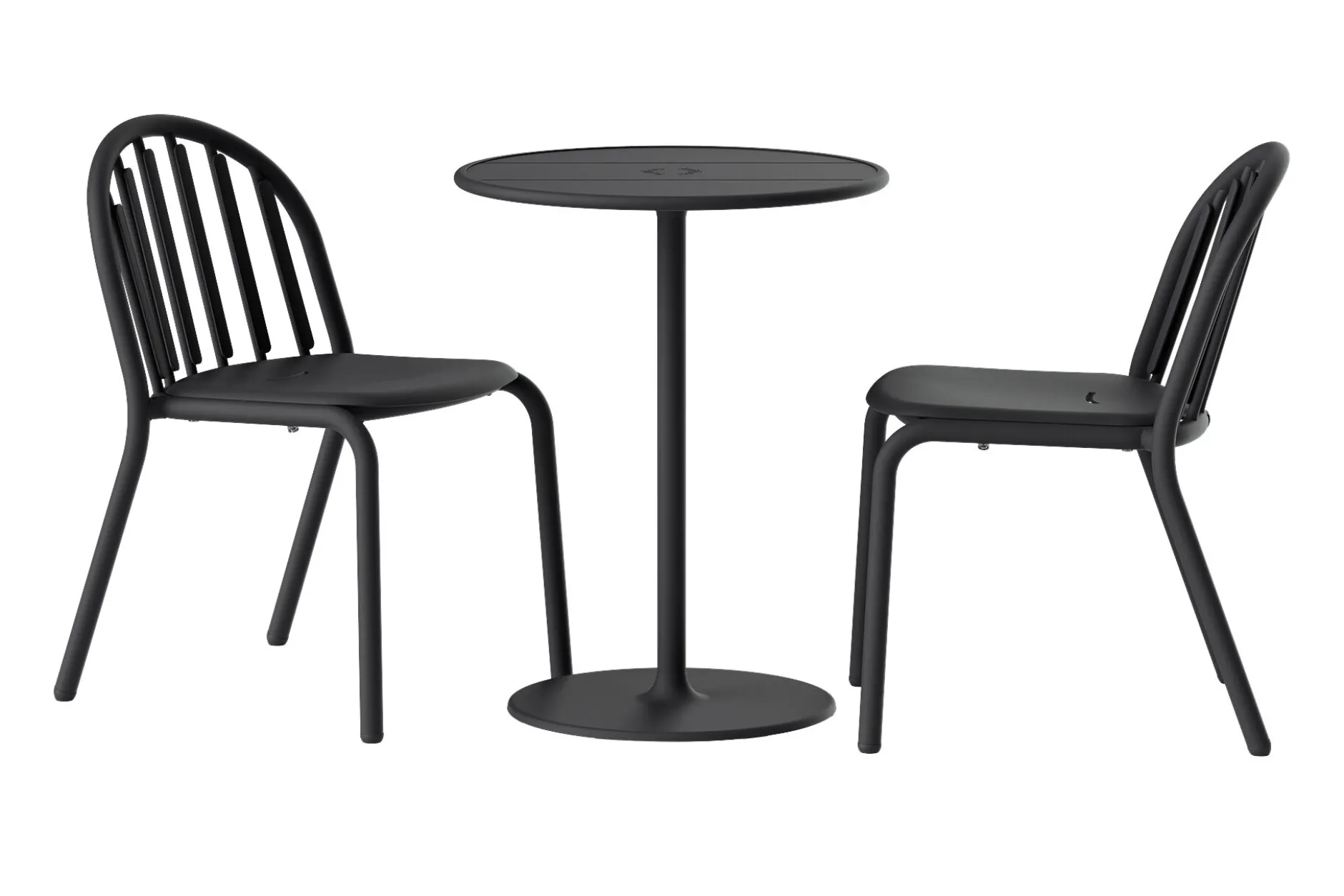 Fred's Bistreau Kleiner runder Gartentisch, schwarz, 60x60x76 cm