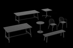 Fred's Medium Table Gartentisch, schwarz, 170x90x76 cm