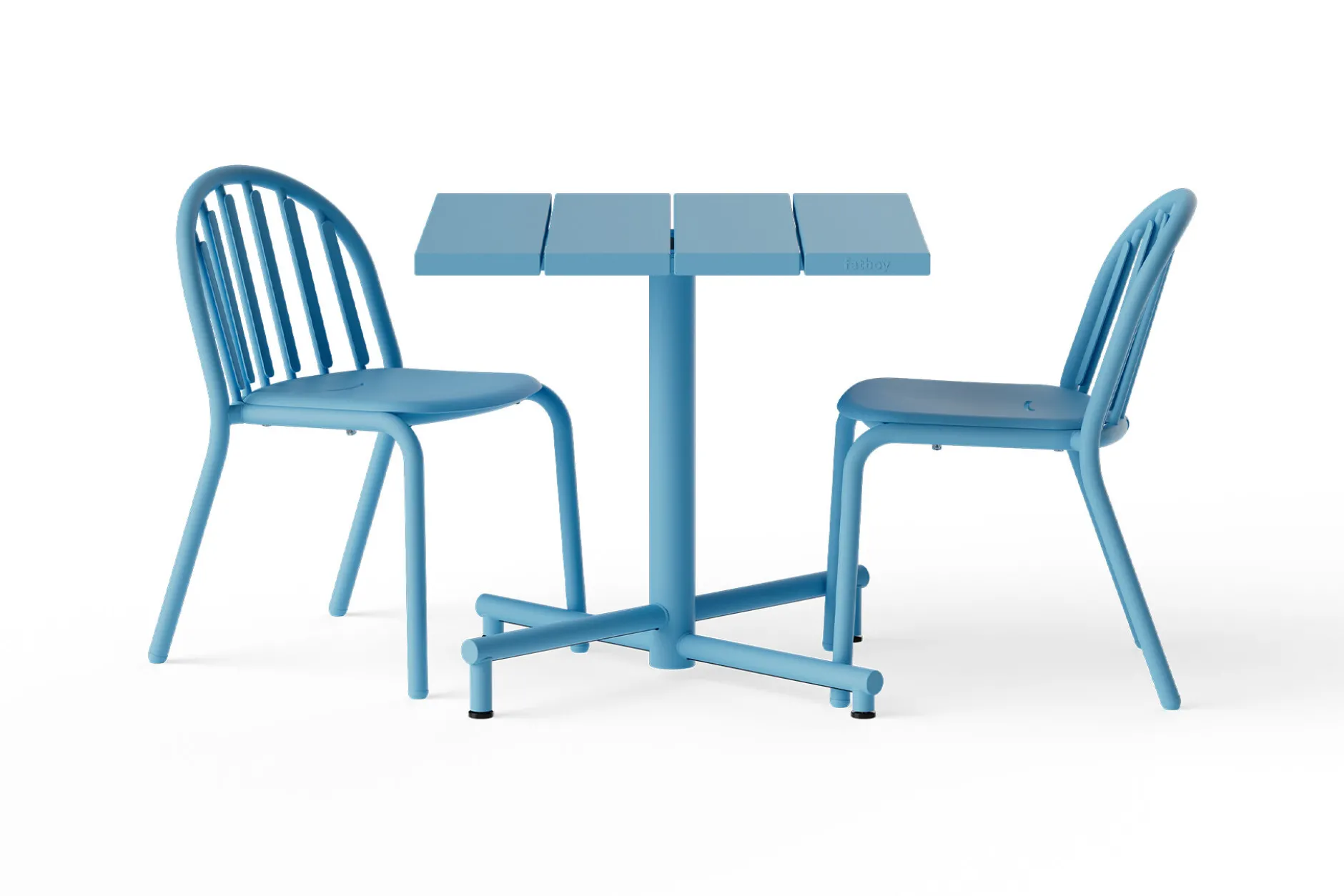Fred's Square Bistreau Kleiner quadratischer Gartentisch, blau, 80x80x76 cm