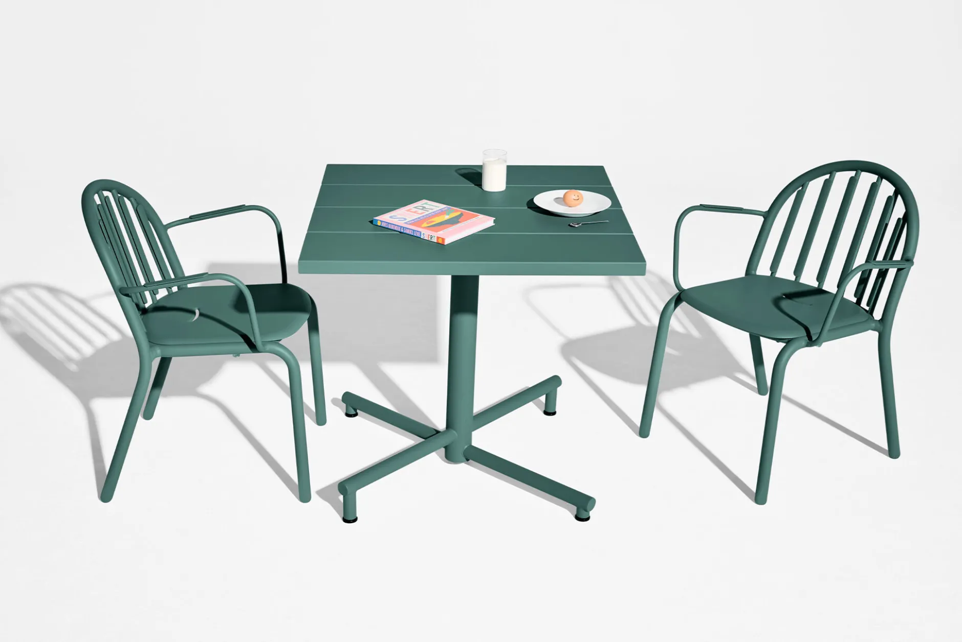 Fred's Square Bistreau Kleiner quadratischer Gartentisch, grün, 80x80x76 cm