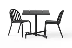 Fred's Square Bistreau Kleiner quadratischer Gartentisch, schwarz, 80x80x76 cm