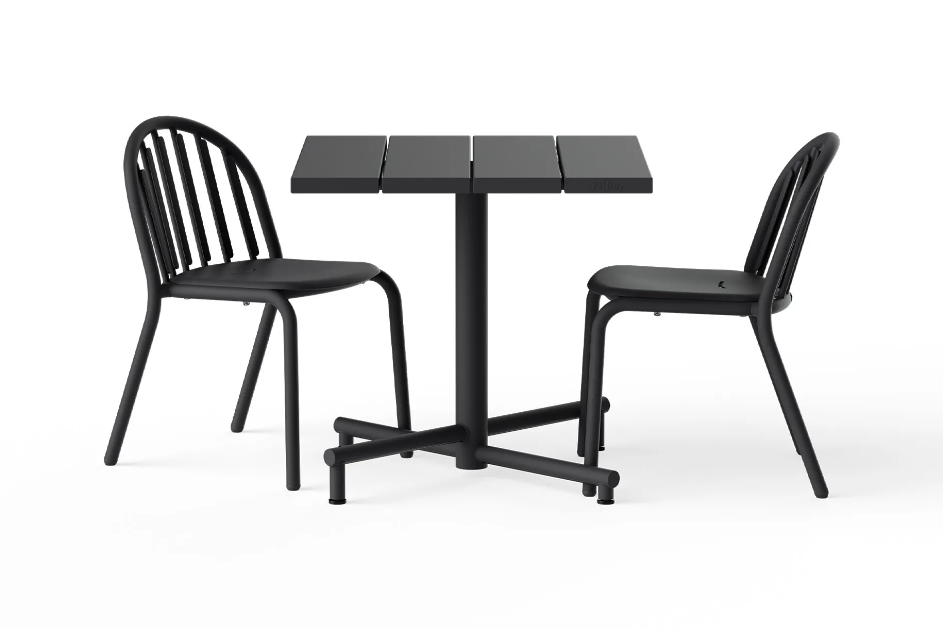 Fred's Square Bistreau Kleiner quadratischer Gartentisch, schwarz, 80x80x76 cm