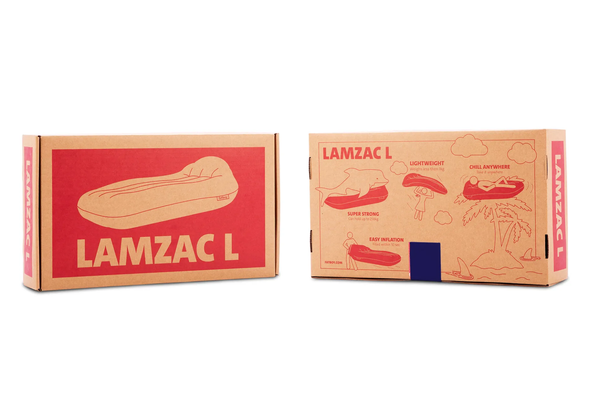Lamzac L Aufblasbarer Sitzsack, blau, 190x105x45 cm