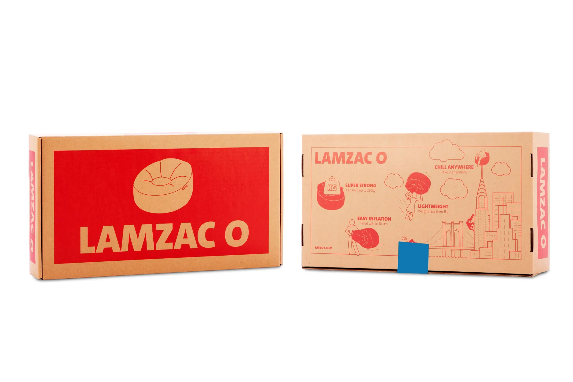 Lamzac O Aufblasbarer Sitzsack, blau, 110x103x62 cm