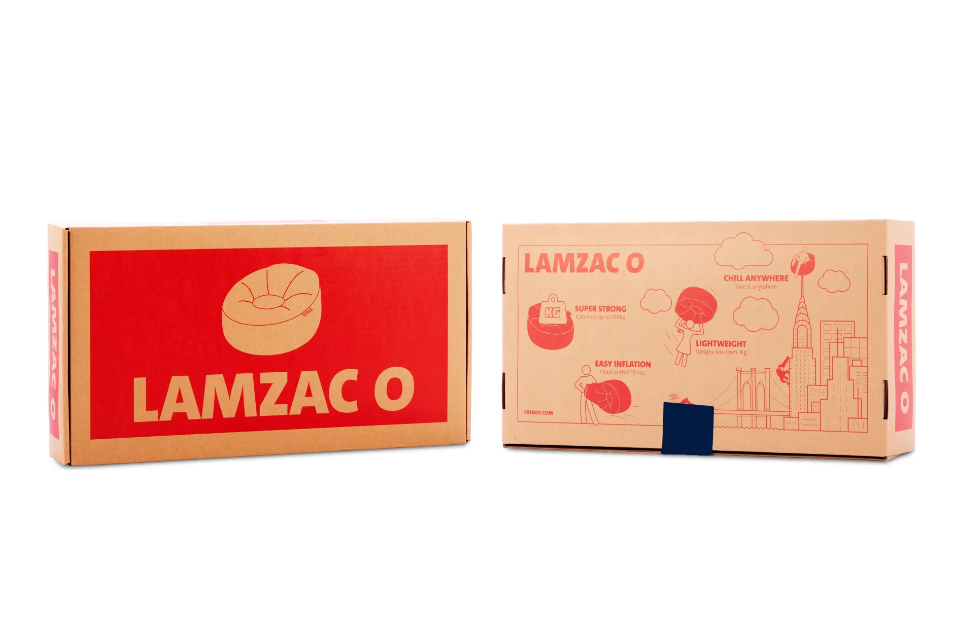 Lamzac O Aufblasbarer Sitzsack, blau, 110x103x62 cm