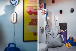 Led's Strip Wandleuchte, blau, 36.5x18.9x7 cm