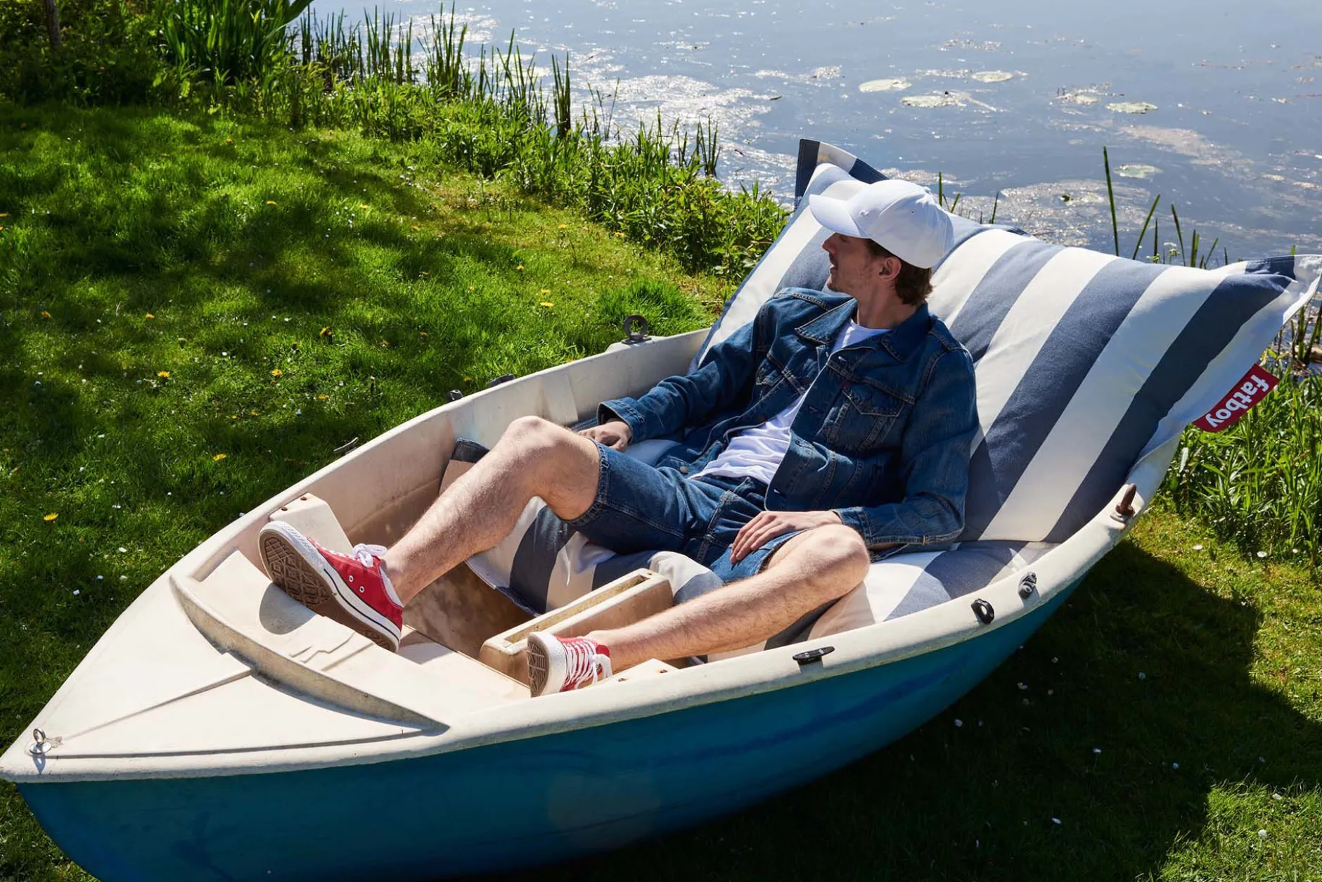 Original Outdoor Outdoor Sitzsack, weiß, 134x180 cm