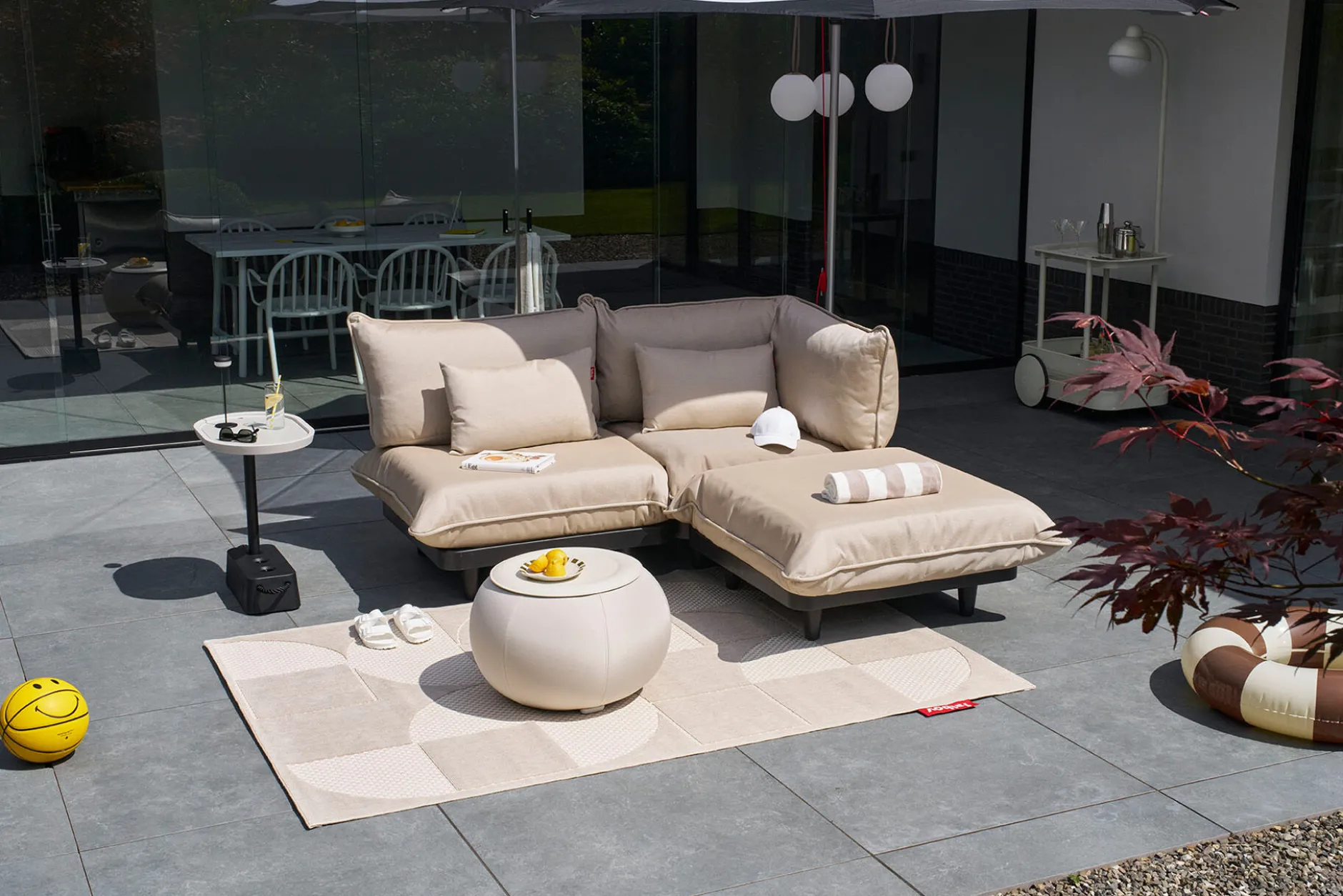 Paletti Corner Seat Royal Modulare Eck-Loungesessel, beige, 100x100x90 cm