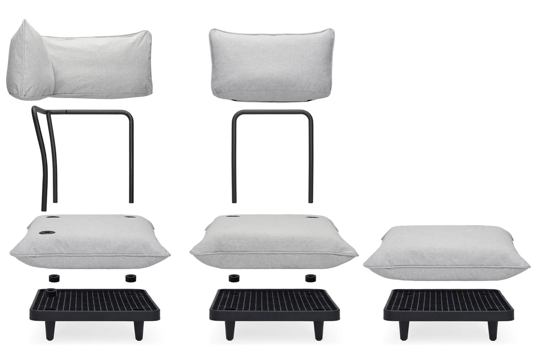 Paletti Hocker Modulare Outdoor-Hocker, braun, 100x100x45 cm