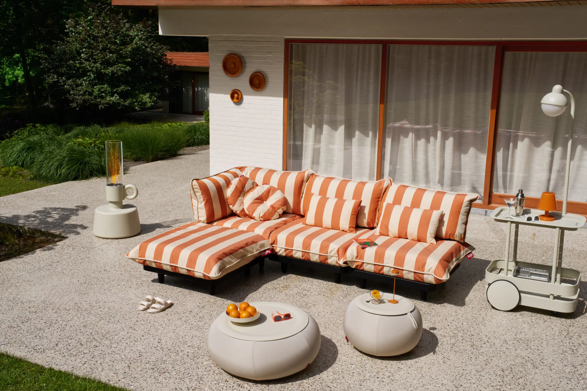 Paletti Hocker Modulare Outdoor-Hocker, beige, 100x100x45 cm