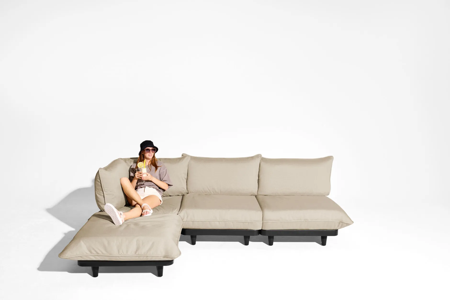 Paletti Lounge Sofa Royal Modulares Outdoor-Loungesofa, 190x100x90 cm