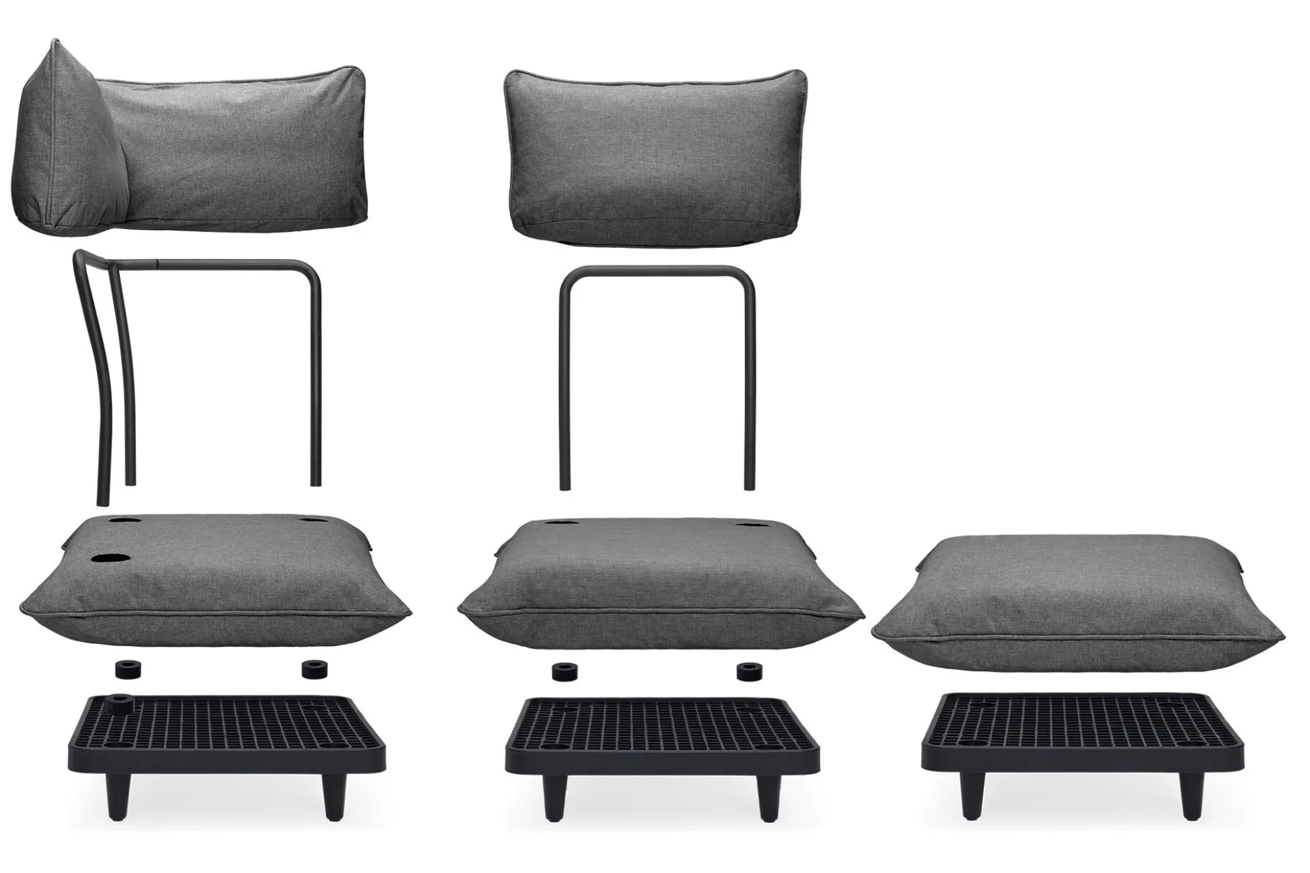 Paletti Seat Modularer Lounge-Sessel, grau, 100x100x90 cm
