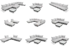 Paletti Set Medium + Table Modulares Outdoor-Loungeset, 190x190x90 cm