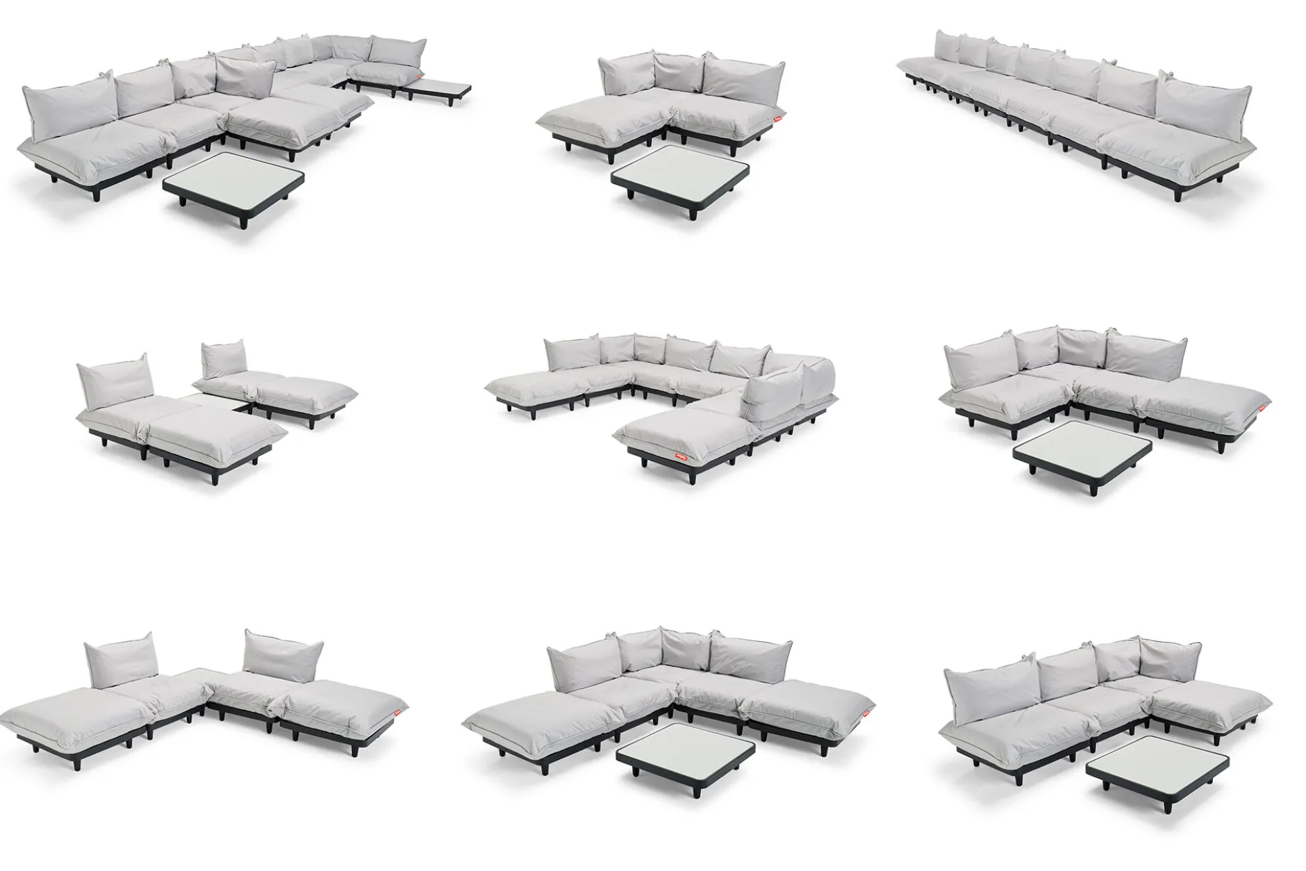 Paletti Set Medium + Table Modulares Outdoor-Loungeset, 190x190x90 cm