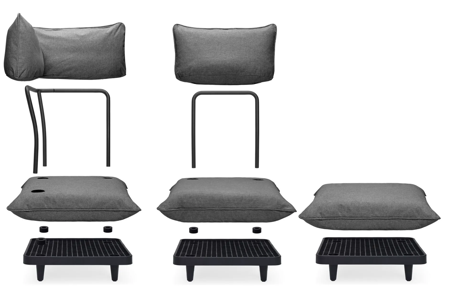 Paletti Set Medium + Table Modulares Outdoor-Loungeset, 190x190x90 cm