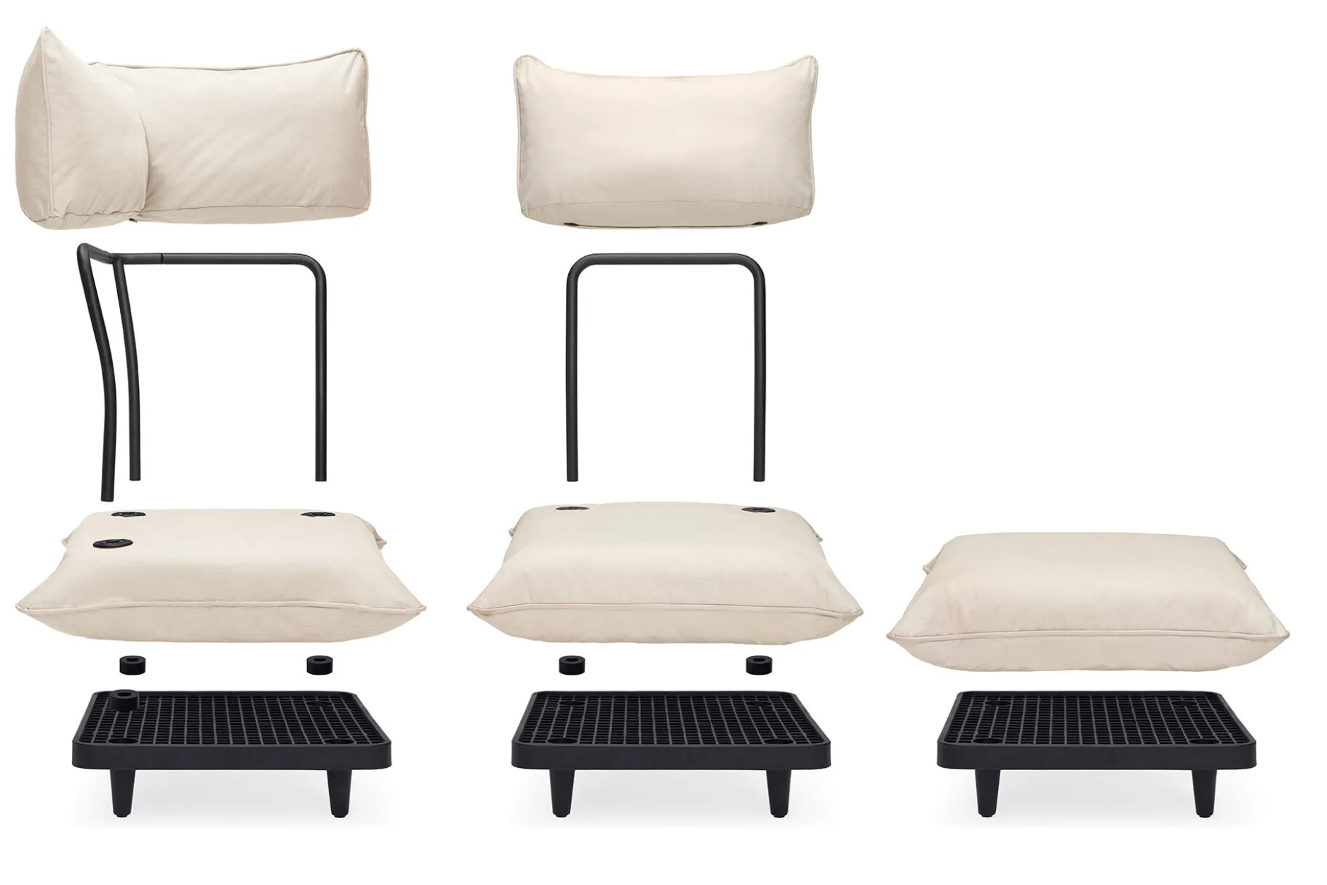 Paletti Set Medium Modulares Outdoor-Loungeset, 190x190x90 cm