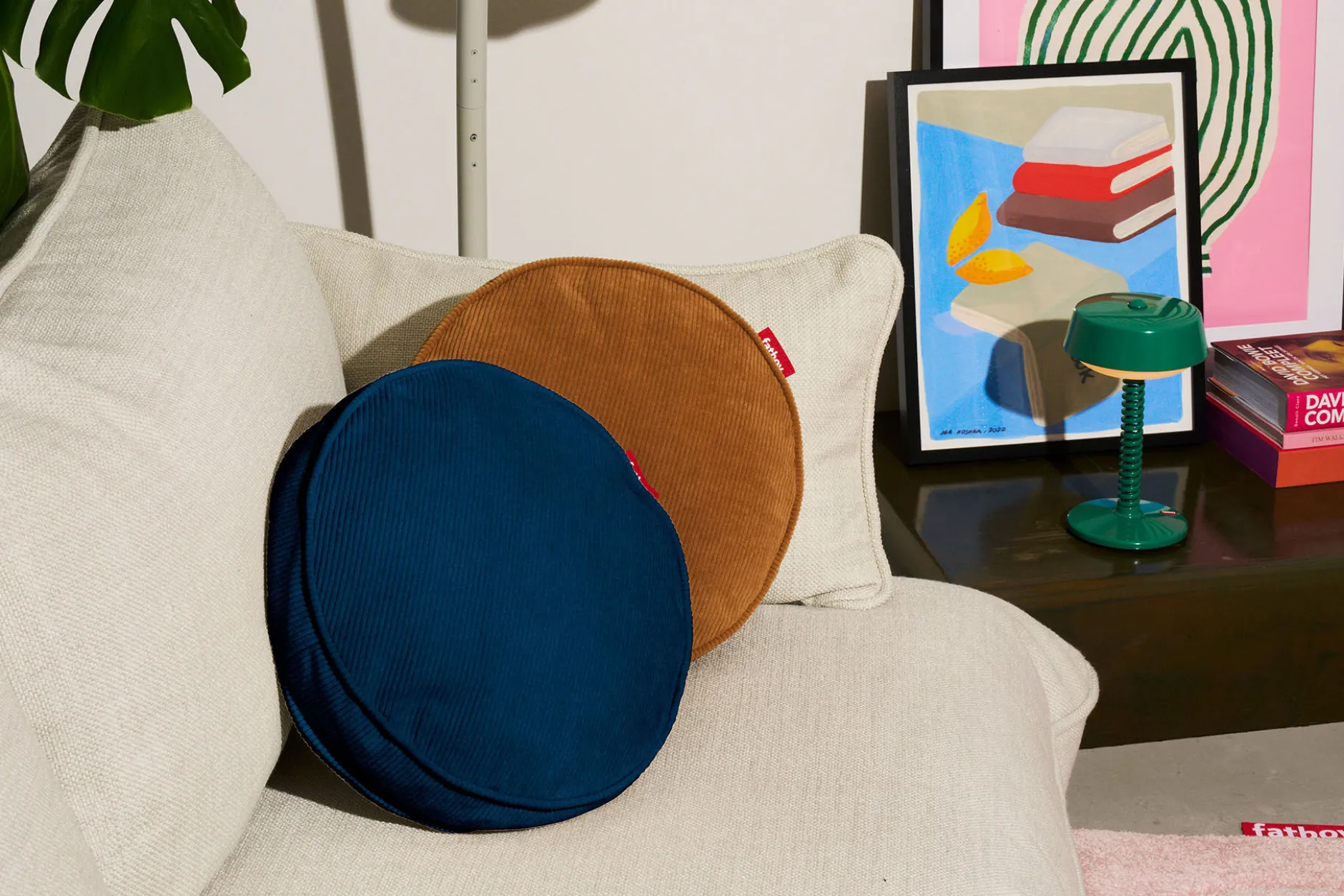 Pill Pillow Cord Dekorative Kissen, blau, 40x40x7 cm