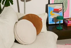 Pill Pillow Cord Dekorative Kissen, beige, 40x40x7 cm