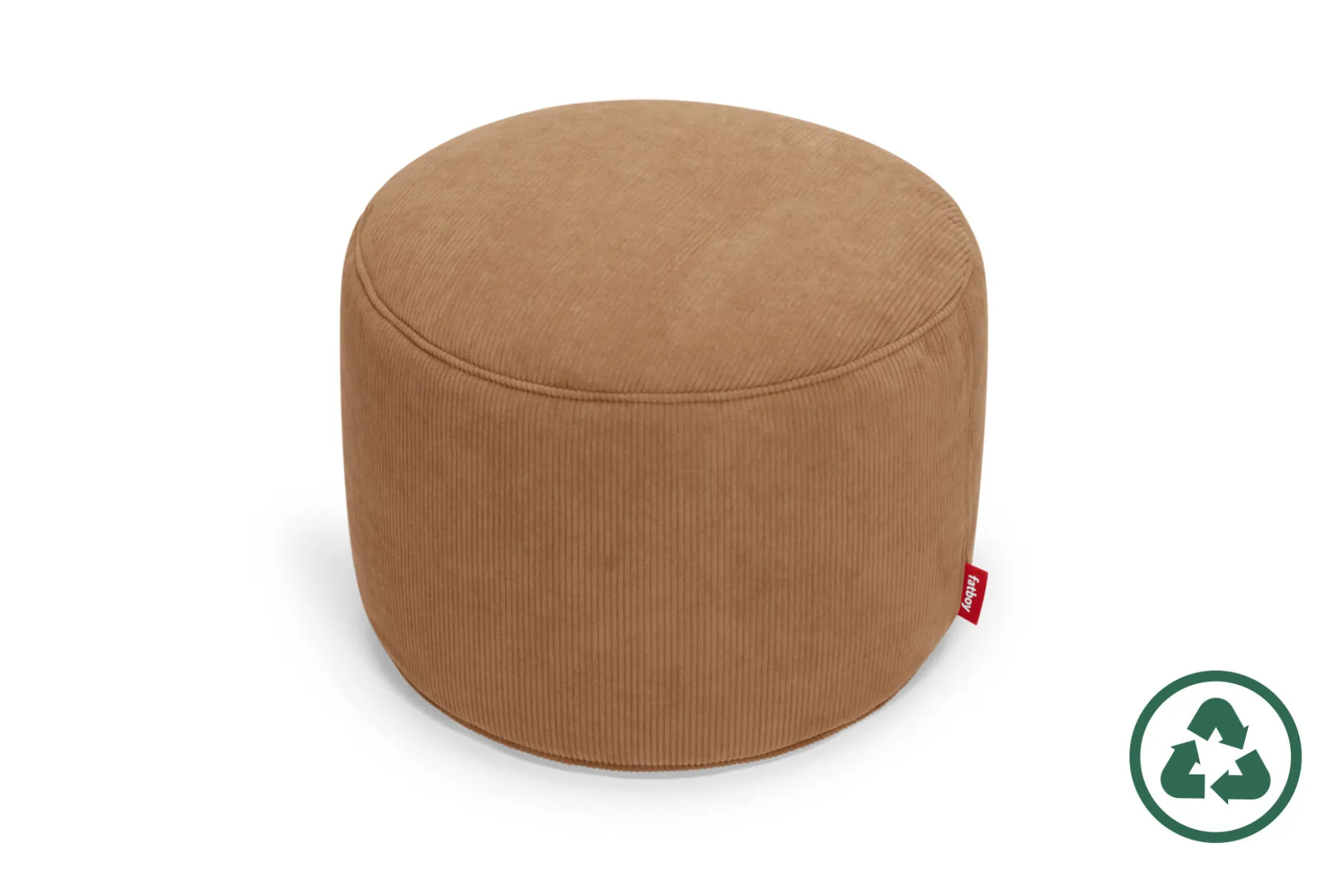 Point Cord Pouf aus Cord, braun, 50x50x35 cm