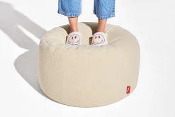 Point Large Sherpa Großer Indoor-Pouf, beige, 70x70x40 cm