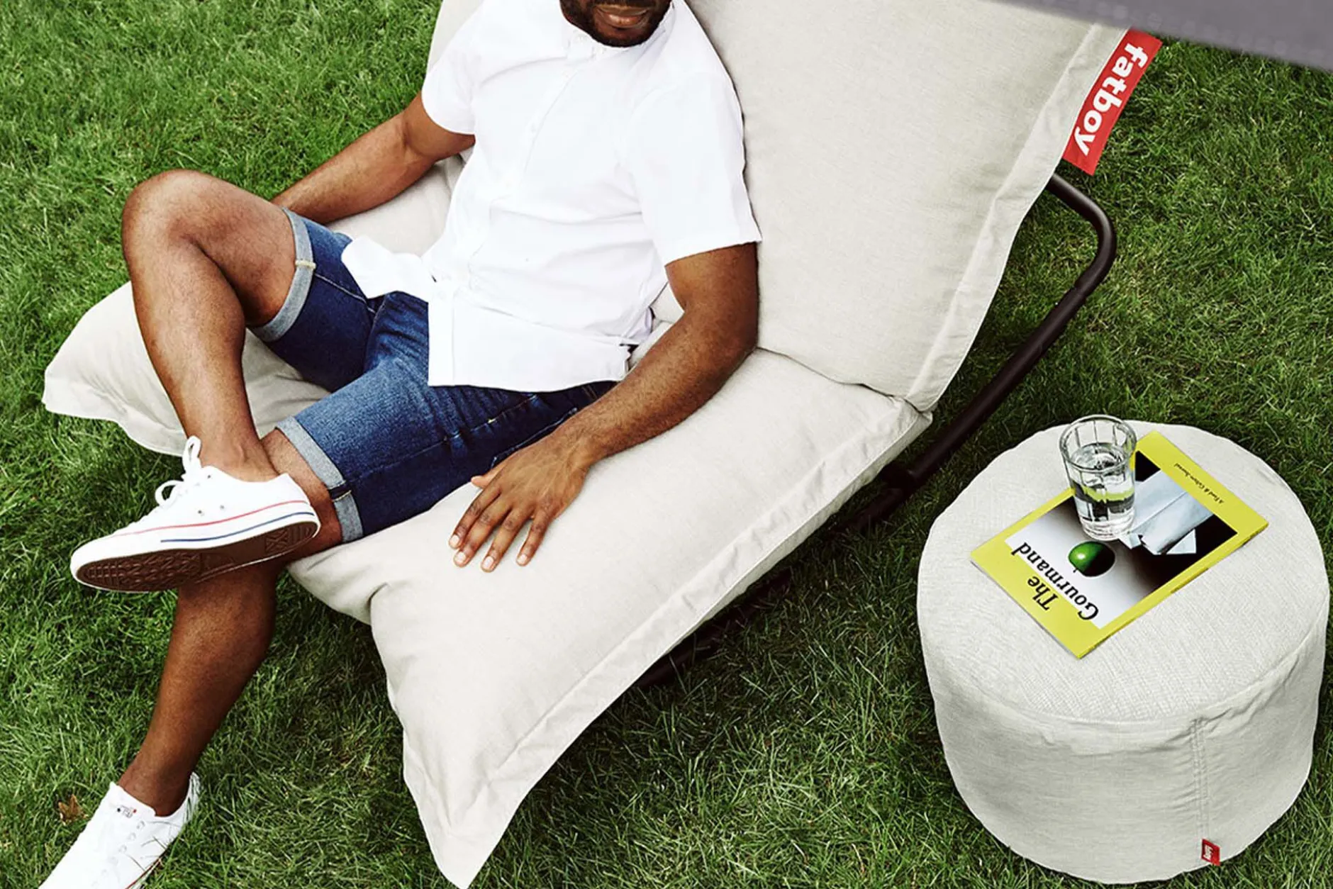 Point Outdoor Outdoor-Pouf, grau, 50x50x35 cm