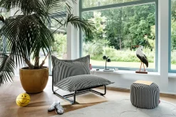 Point Terry Frottee-Pouf, beige, 50x50x35 cm