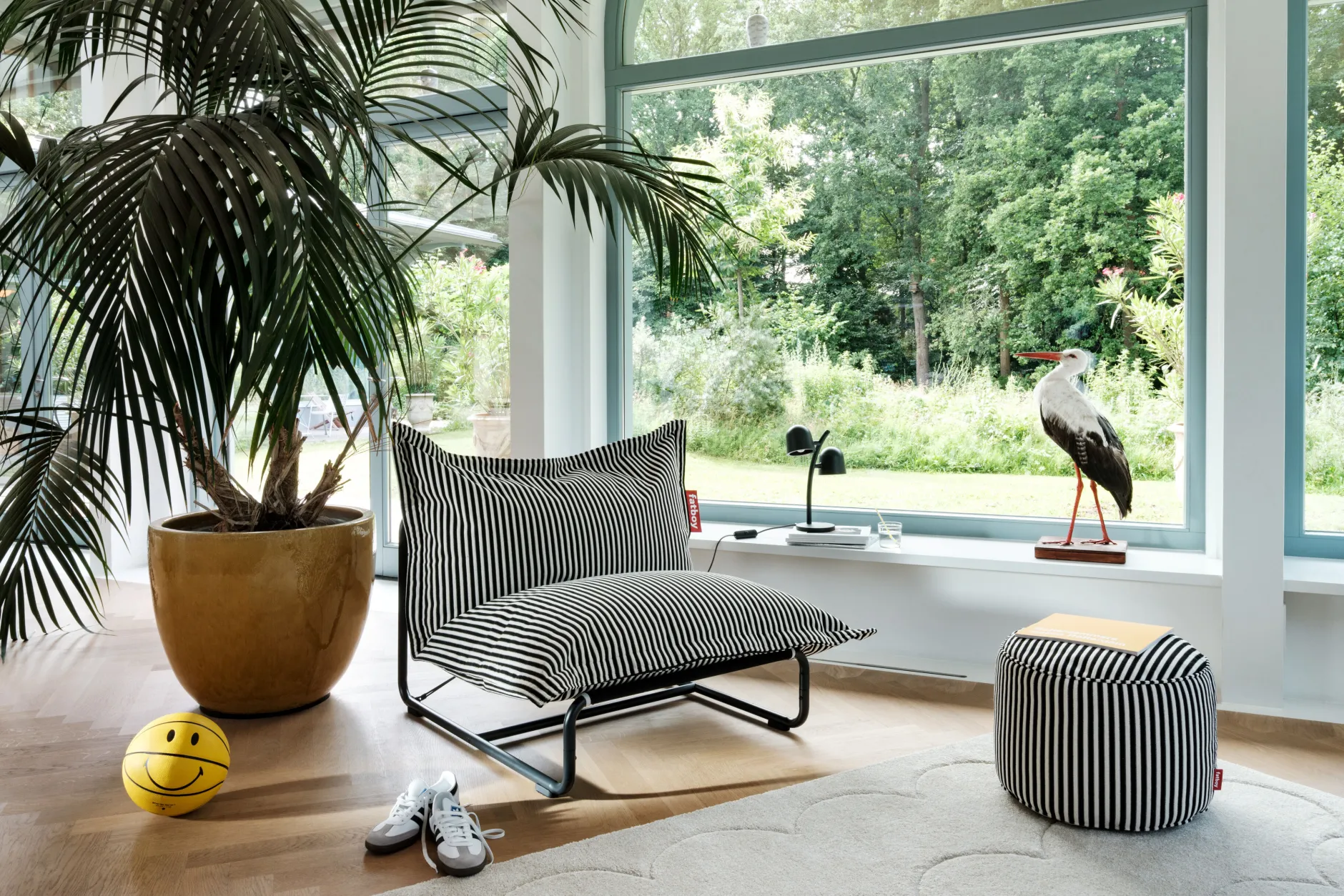 Point Terry Frottee-Pouf, beige, 50x50x35 cm
