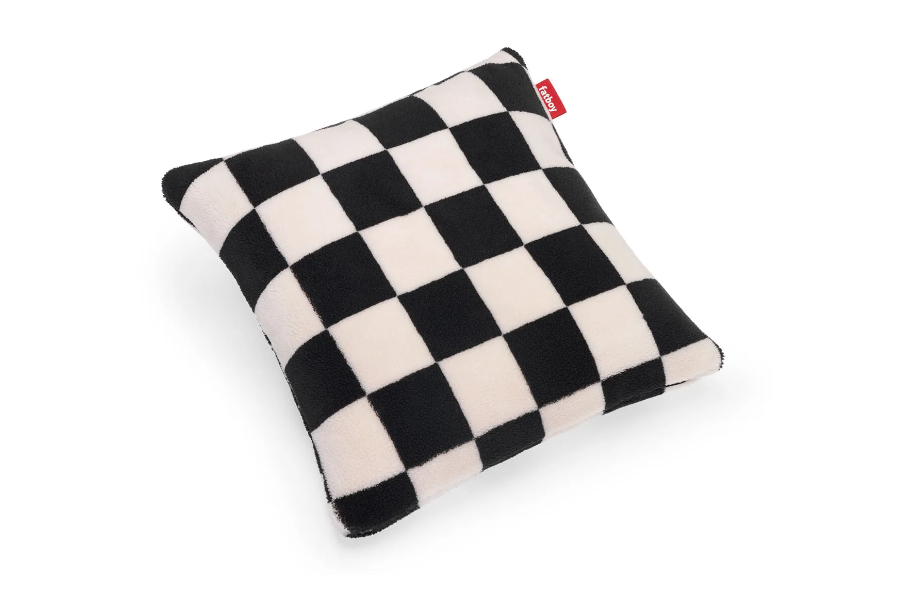 Square Pillow Teddy Kissen aus superweichem Teddy-Stoff, weiß, 50x50 cm