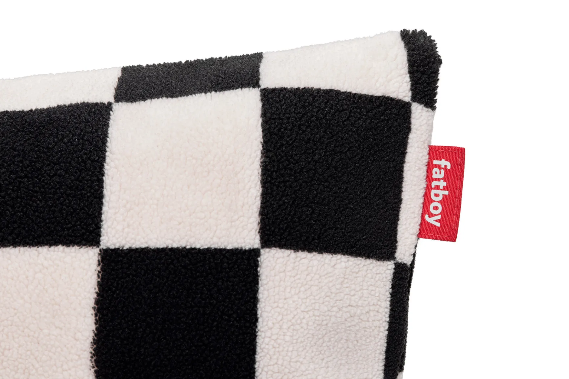 Square Pillow Teddy Kissen aus superweichem Teddy-Stoff, weiß, 50x50 cm