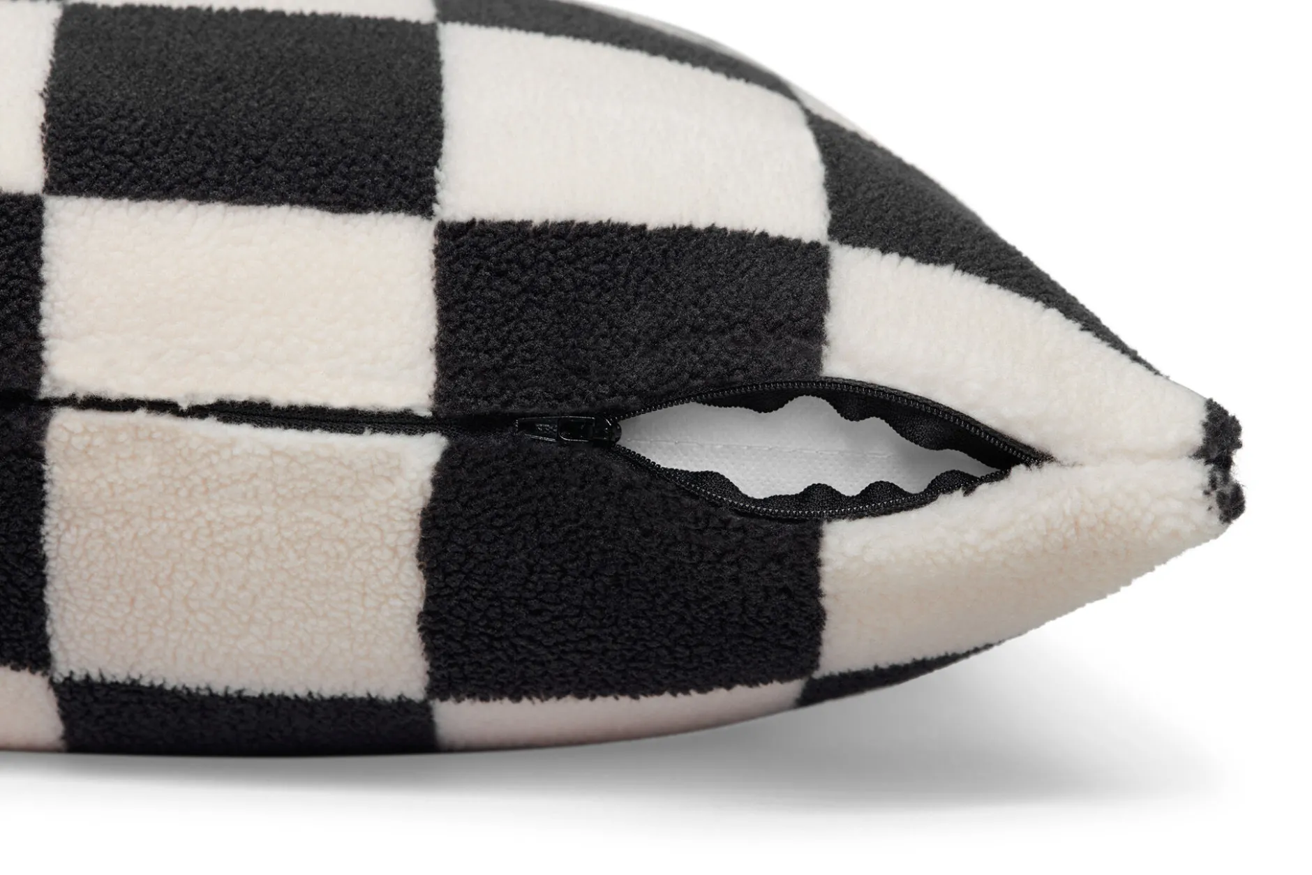 Square Pillow Teddy Kissen aus superweichem Teddy-Stoff, weiß, 50x50 cm