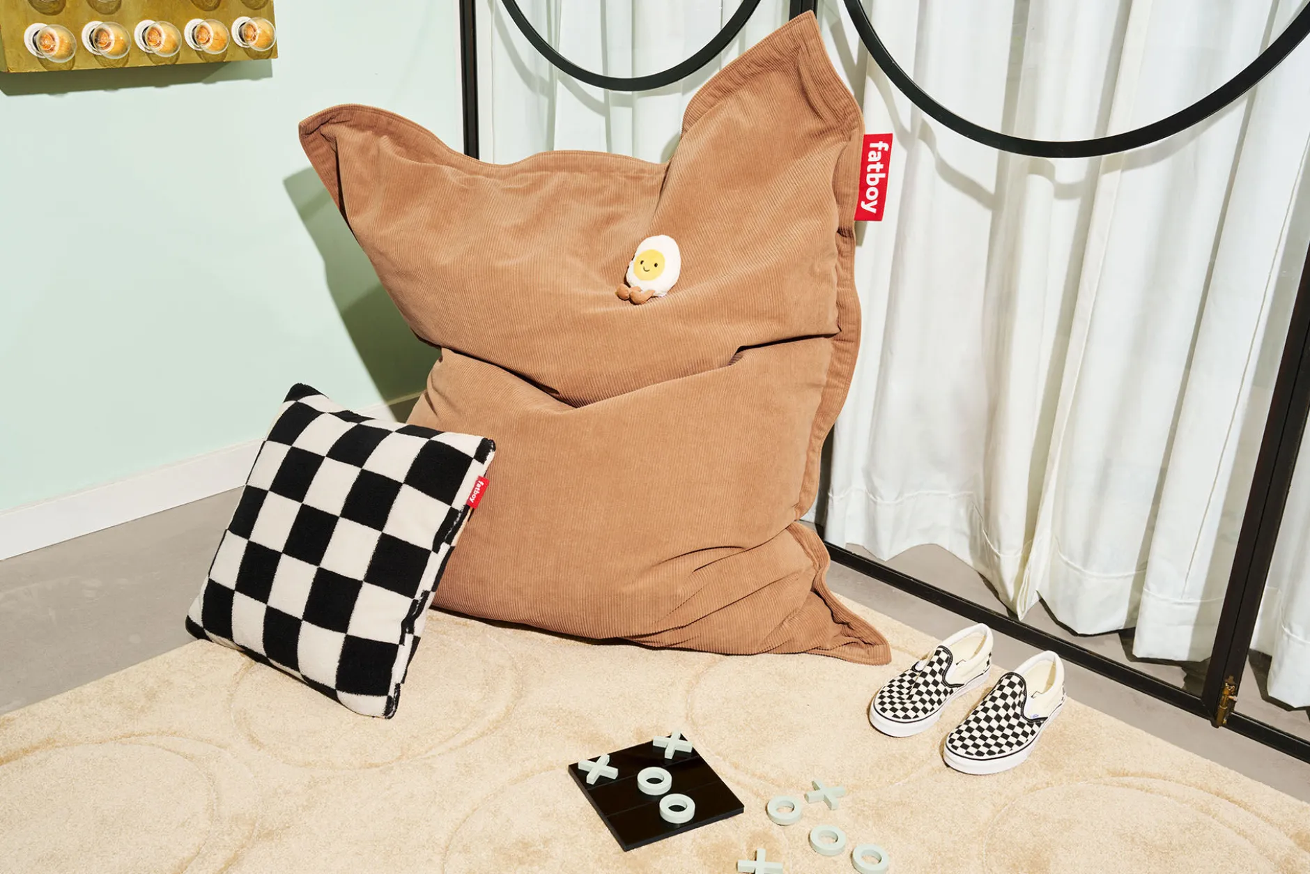 Square Pillow Teddy Kissen aus superweichem Teddy-Stoff, weiß, 50x50 cm