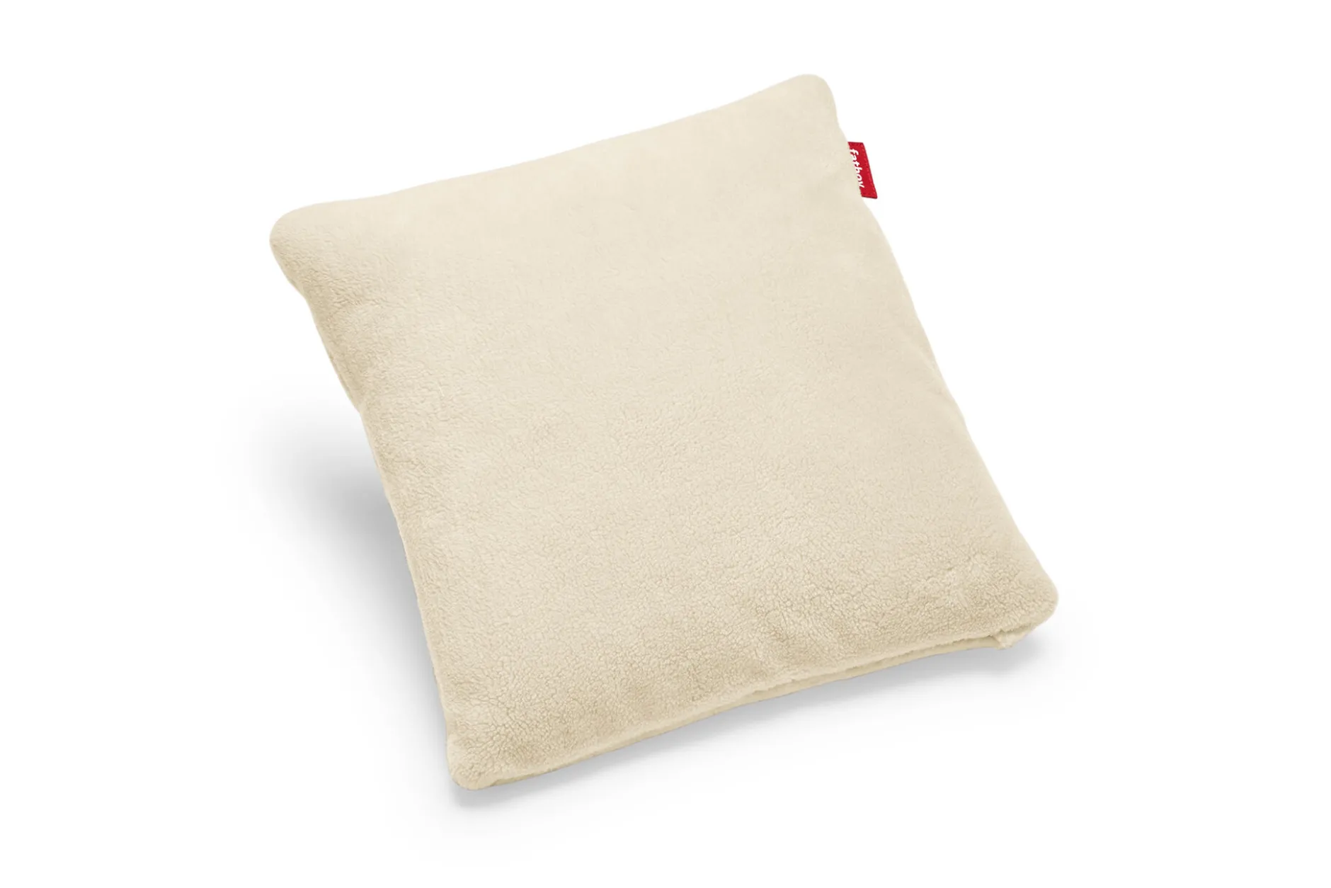 Square Pillow Teddy Kissen aus superweichem Teddy-Stoff, beige, 50x50 cm